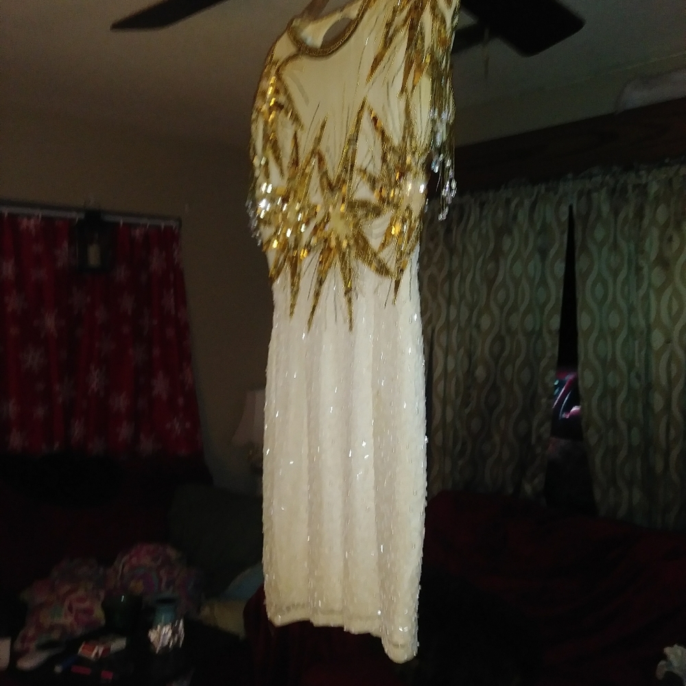 Lala Mira Gold evening gown